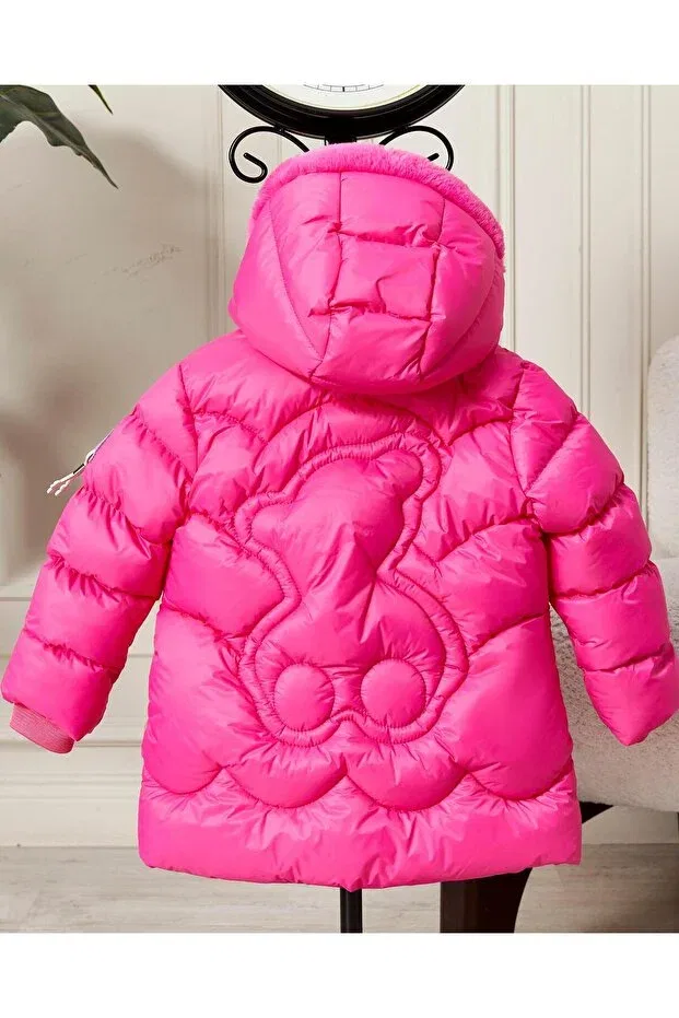 Детский пуховик для девочек с капюшоном Benitto Kids, Pink — фото 2