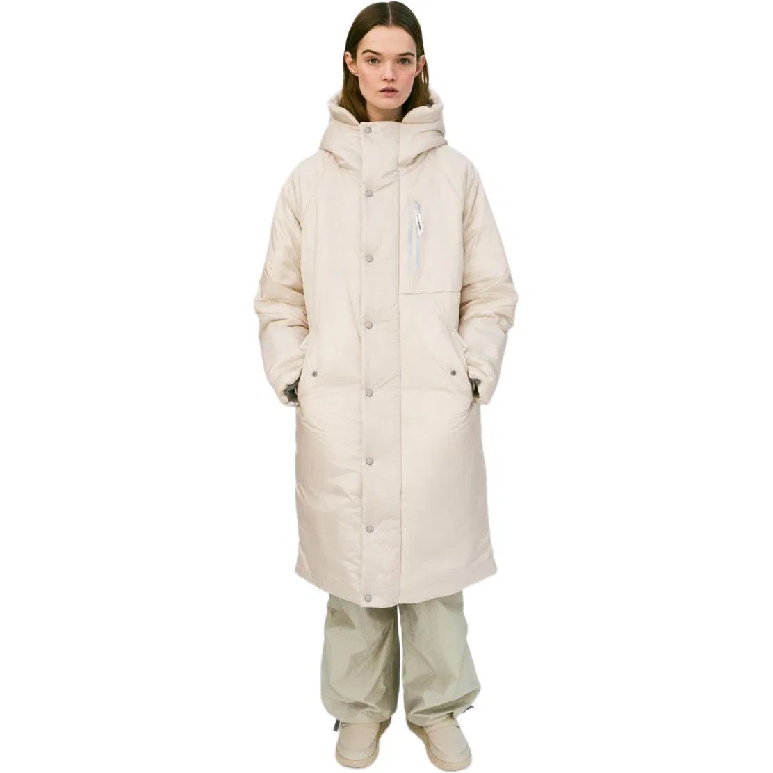 Женский пуховик с принтом SS25 Puffer Jacket ZARA, White — фото 4