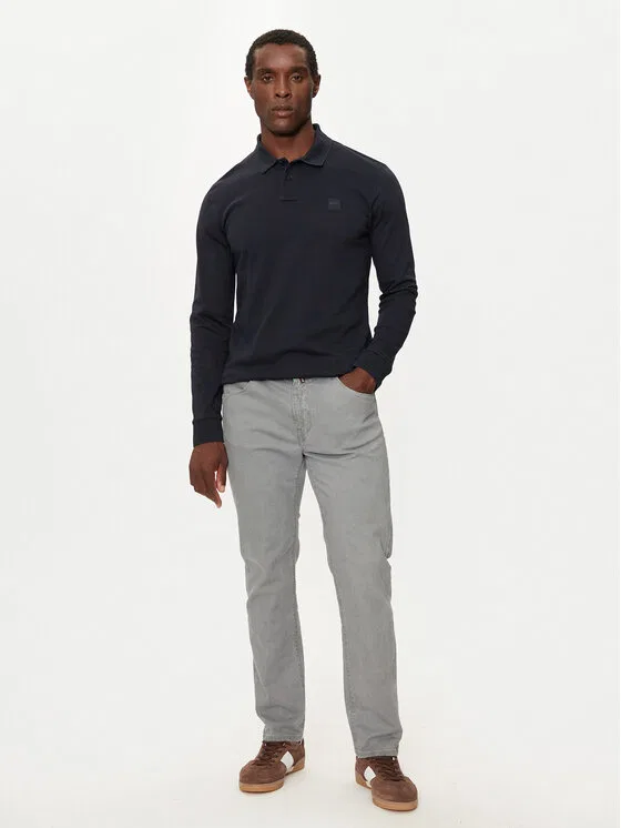 Поло slim fit Passerby Boss, темно-синий — фото 2