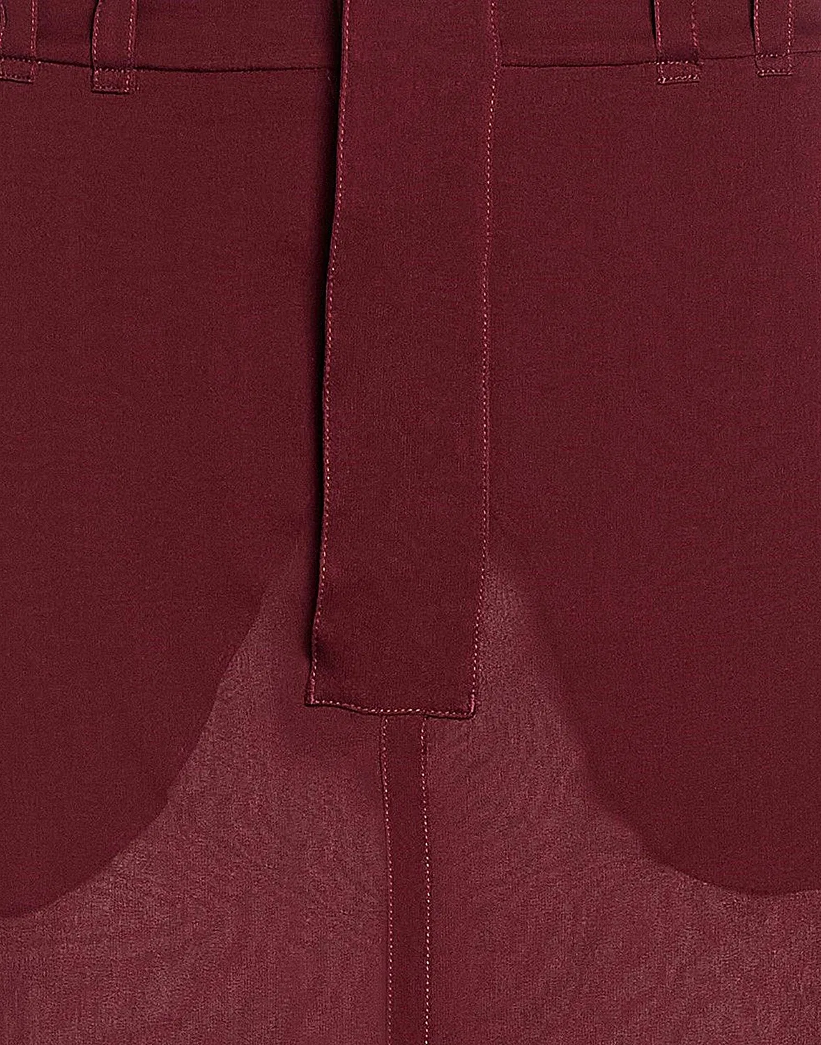 Женская юбка-карандаш из жоржета с поясом Saint Laurent, бордовый — фото 4