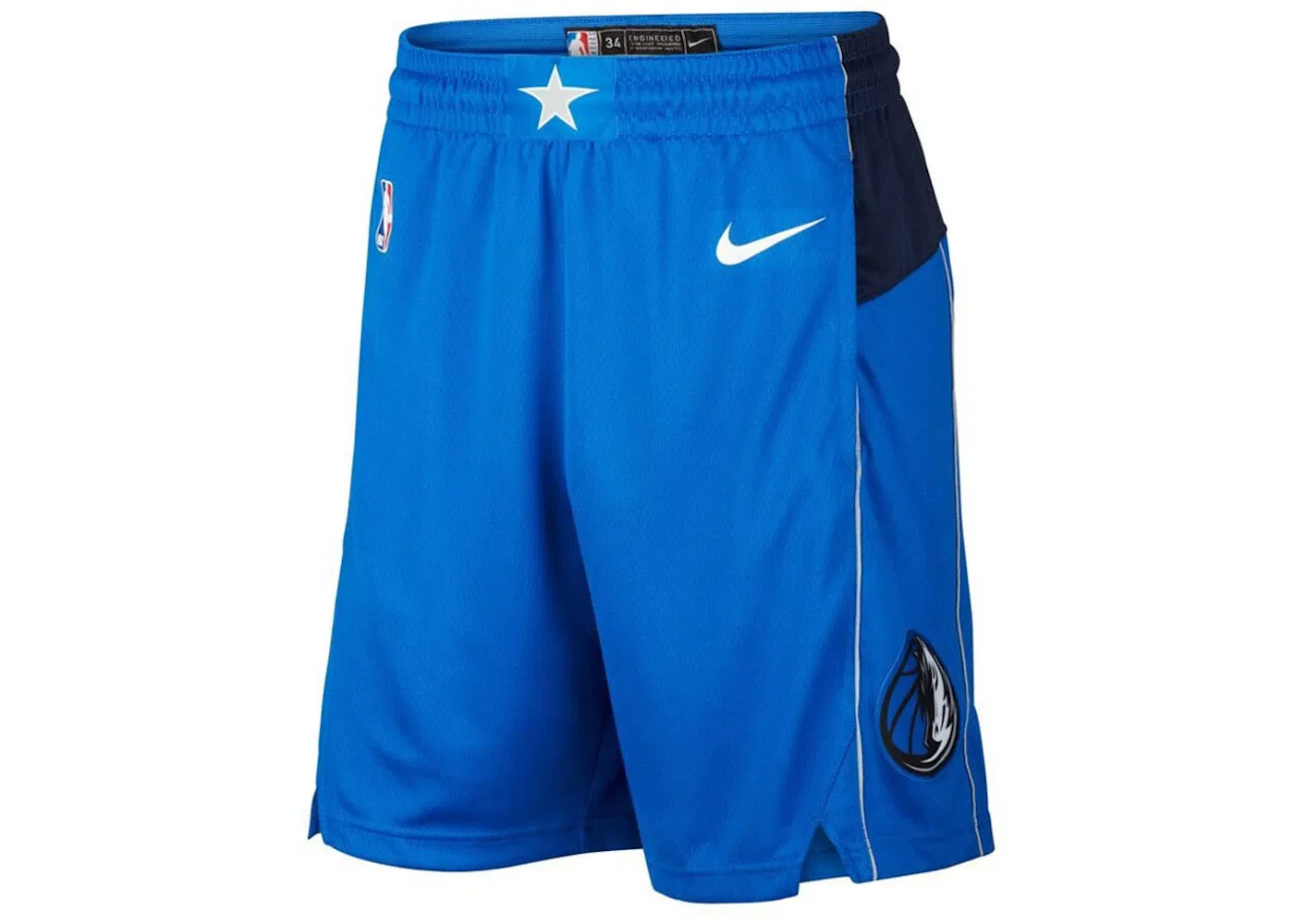 Мужские шорты Dri-FIT с принтом Nike NBA Dallas Mavericks Icon Edition Swingman, Blue/White/Dark Blue