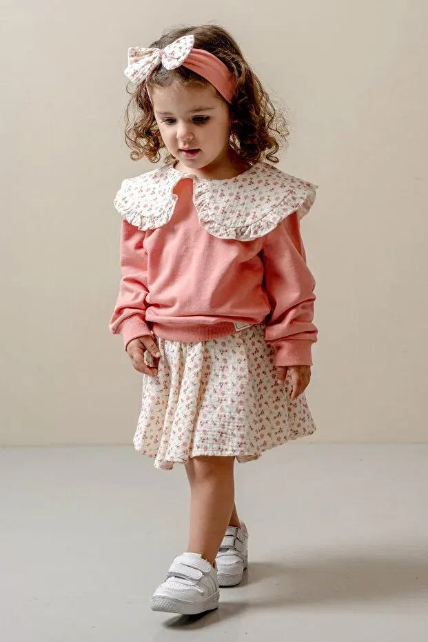 Детский комплект для девочек с цветочным принтом Glam Jnf Kids, Candy Pink