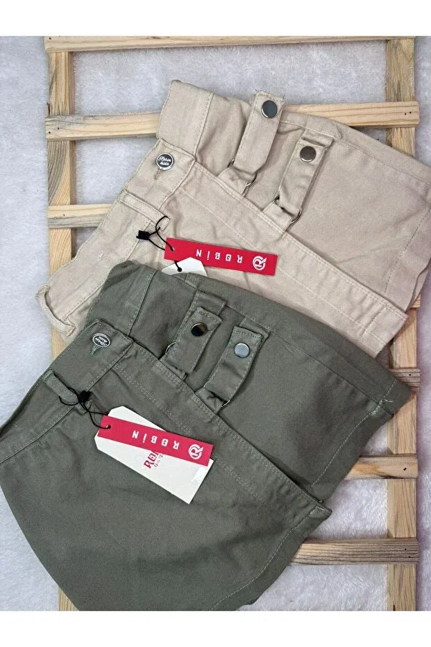 Детские шорты-юбка для девочек джинсовые Robin Kids, Beige — фото 3