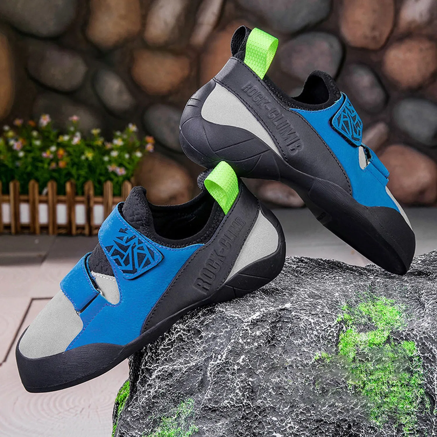 Детские скальные туфли для мальчиков и девочек с малой колодкой Blissbuilt, Grayish Blue — фото 3