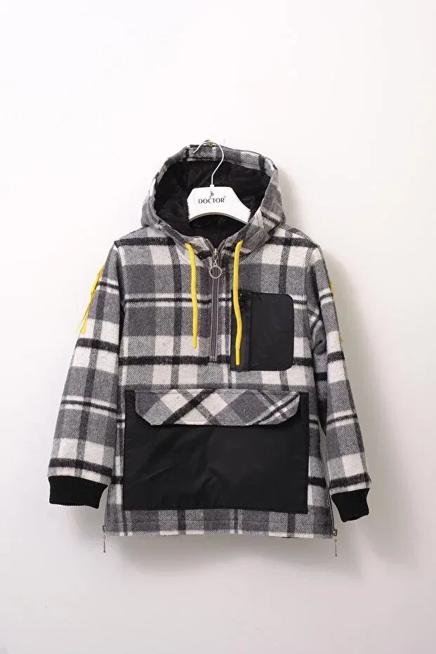 Детское пальто для мальчиков с капюшоном Doctor Junior, Black