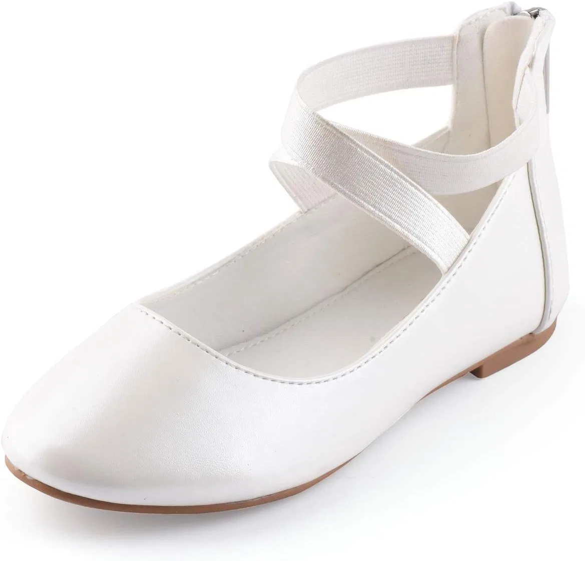 Детские туфли-балетки для девочек с ремешком на щиколотке Nova Utopia Nova Footwear, Pearl White
