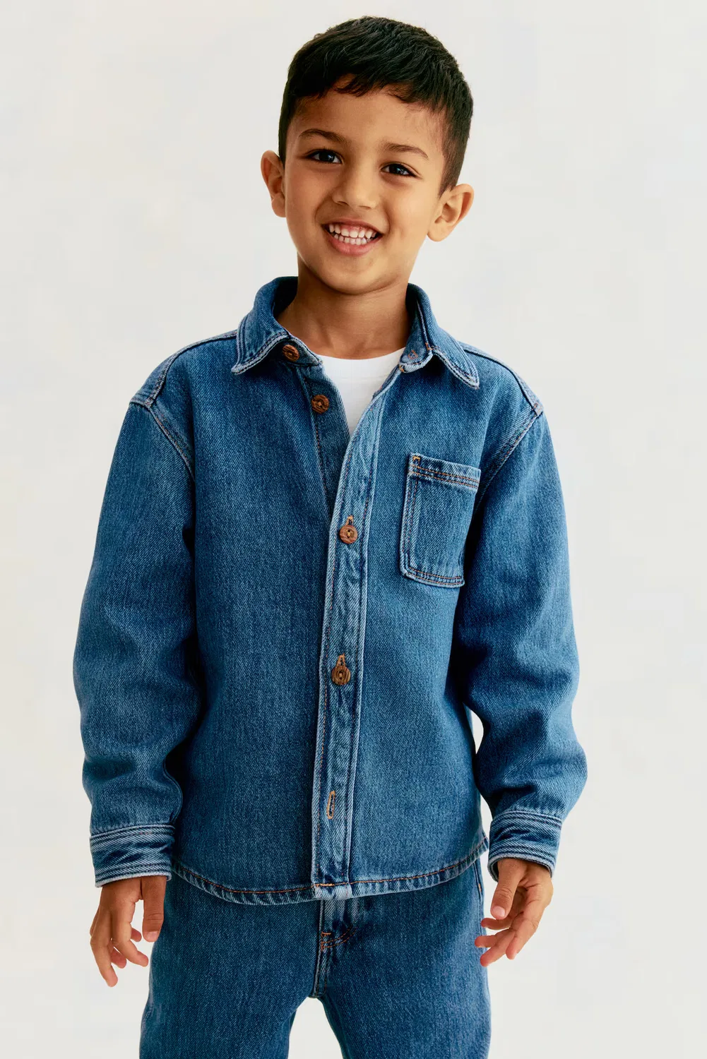 Джинсовая рубашка H&M, Denimblau