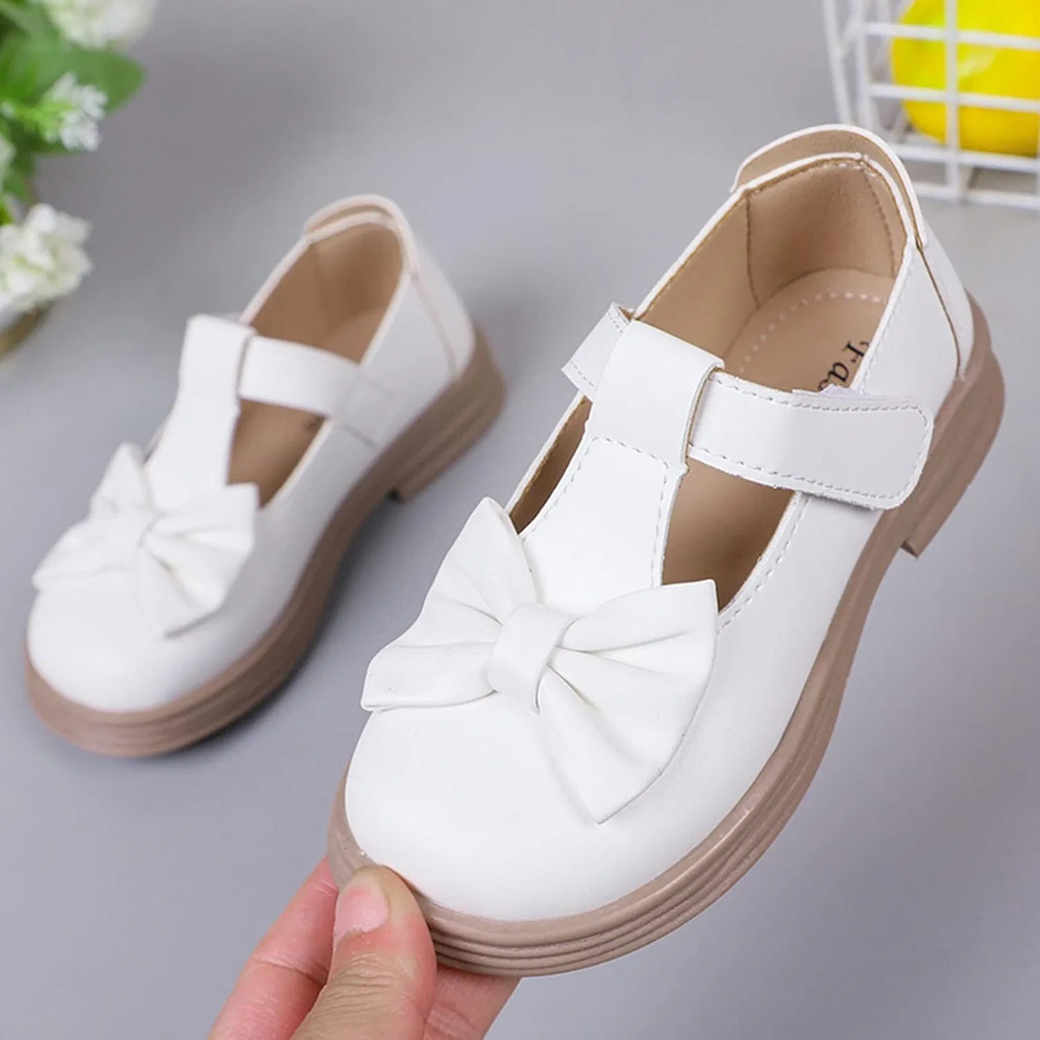 Детские туфли-оксфорды для девочек на платформе, White — фото 2
