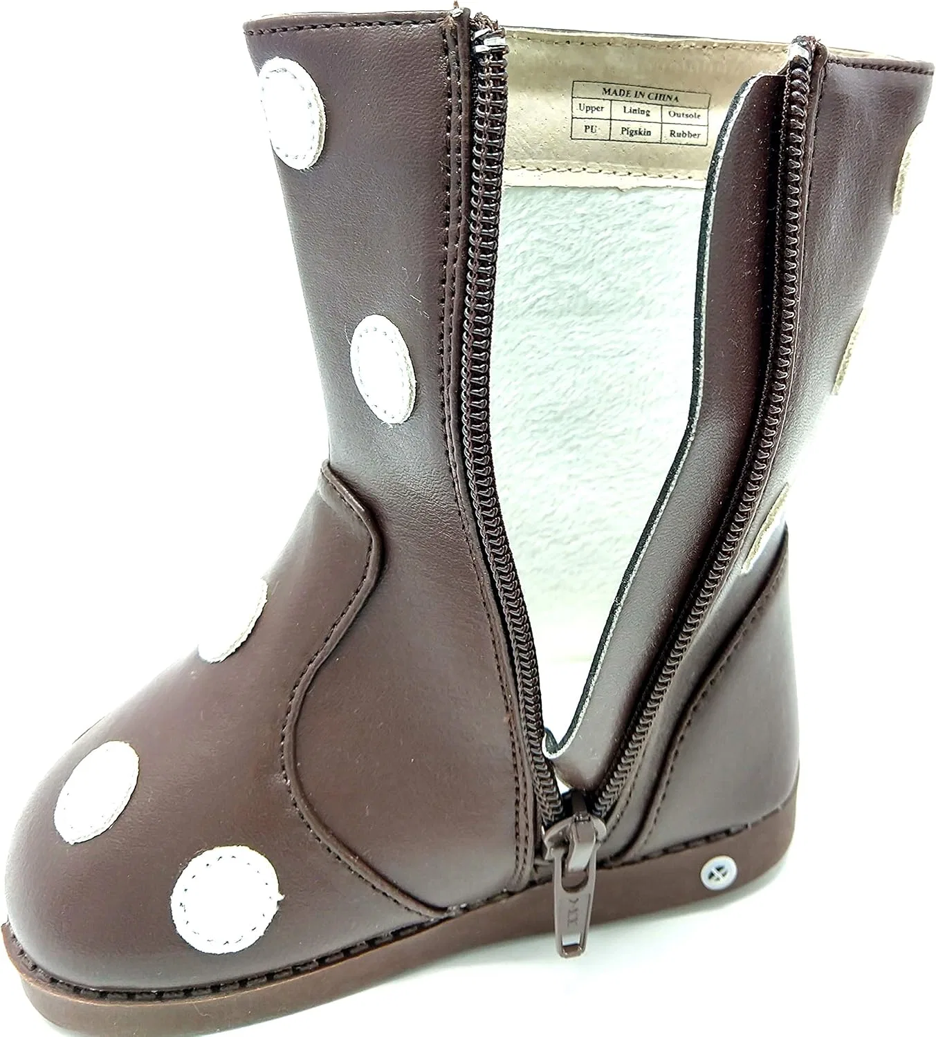 Детские ботинки для девочек со звуковым эффектом Sneak A' Roos, Brown Polka Dot — фото 3