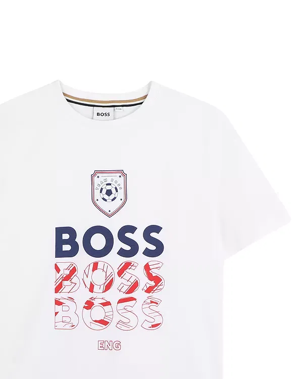 Детская футболка для мальчиков с коротким рукавом Team BOSS Boss Kidswear, белый — фото 3