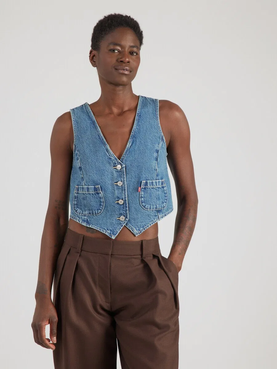 Жилет LEVI'S из синей джинсовой ткани — фото 3