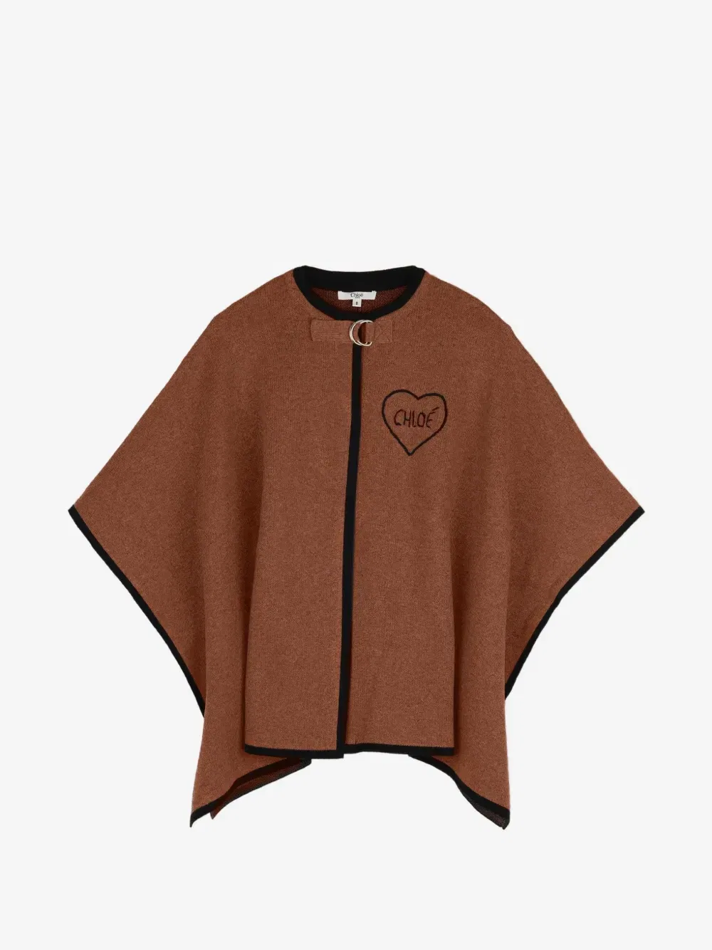 Кейп с вышитым логотипом и пряжками Chloé Kids, коричневый