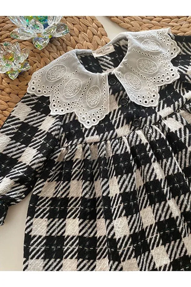 Детское платье для девочек с длинным рукавом Hmcraft, Black — фото 3