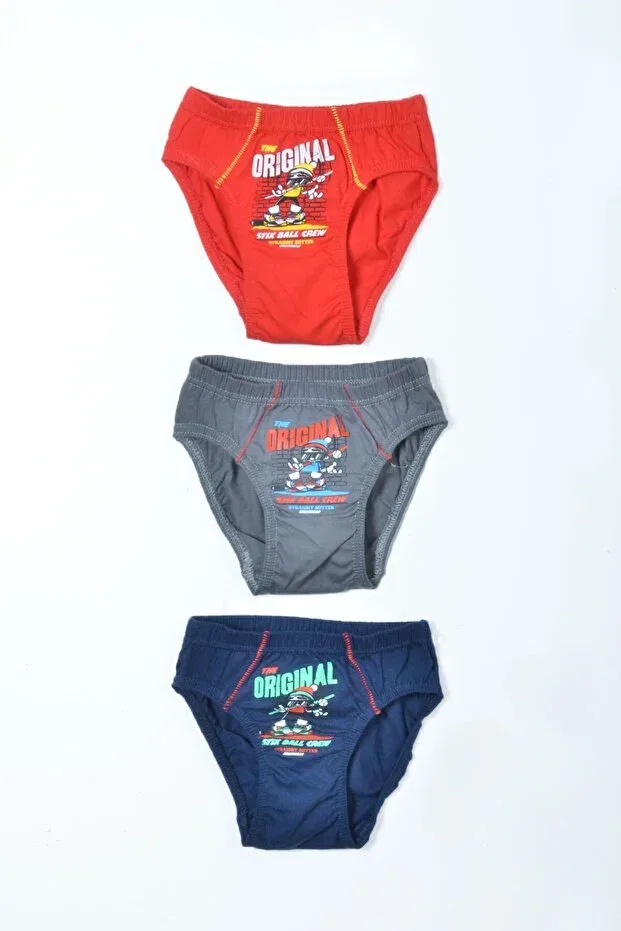 Детские трусы для мальчиков хлопковые 3 шт Tutku, Red-Blue-Smoked