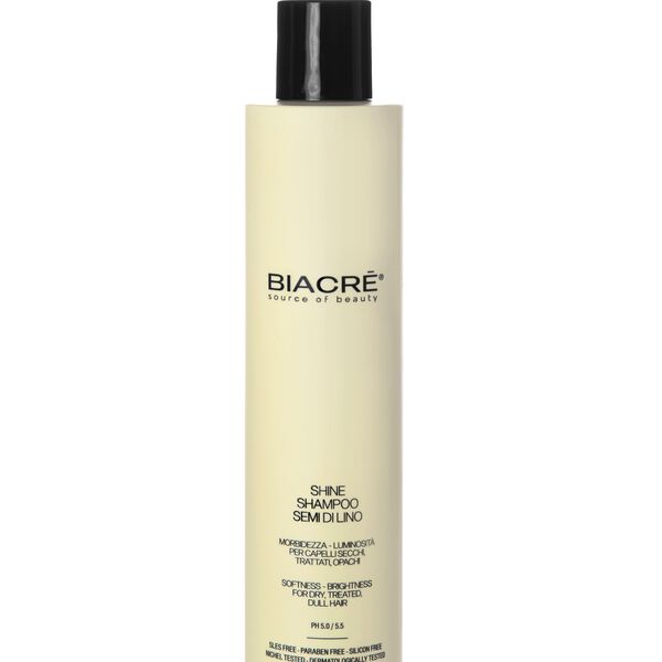 

Шампунь с льняным маслом для блеска, для тусклых волос, 250 мл Biacré Shine