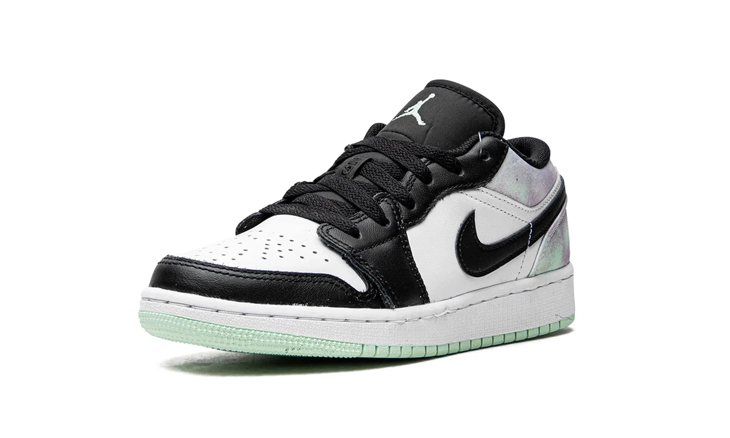 Детские кроссовки для мальчиков Air Jordan 1 Low SE NIKE, White Mint Foam Black — фото 3