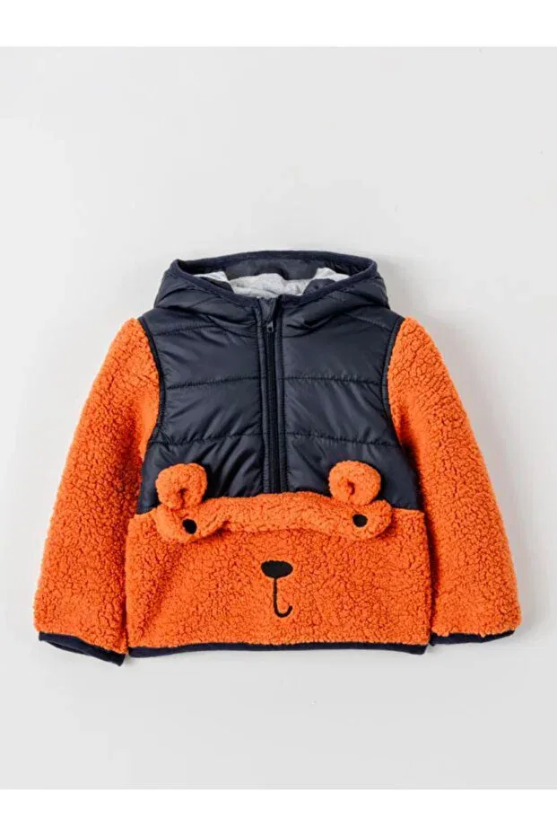 Детское пальто для девочек с капюшоном Midu & Fun, Orange — фото 2