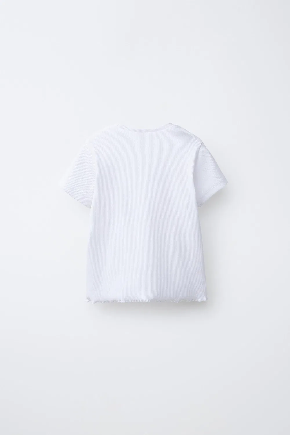 Ребристая футболка с нашивкой ZARA, White — фото 2