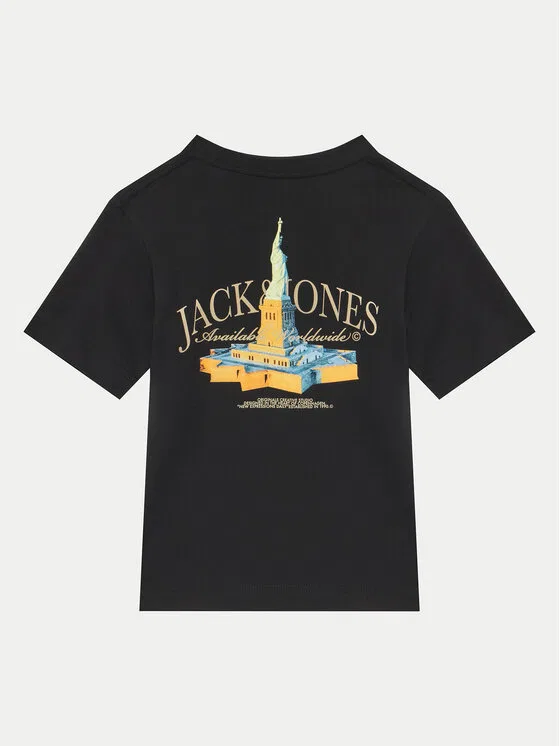 Футболка relaxed fit Boston Jack & Jones Junior, черный — фото 2