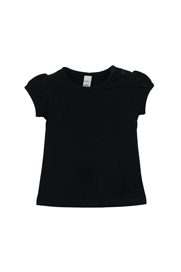 Детская футболка для девочек с коротким рукавом Lovetti, Black