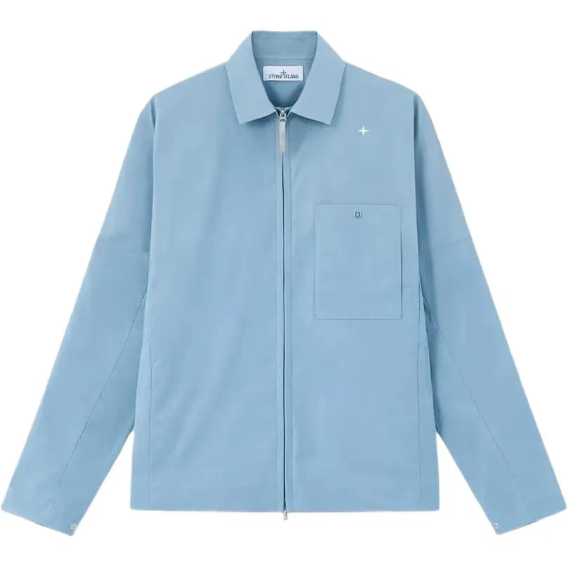 Мужская рубашка с застежкой-молнией Stone Island, Sky Blue