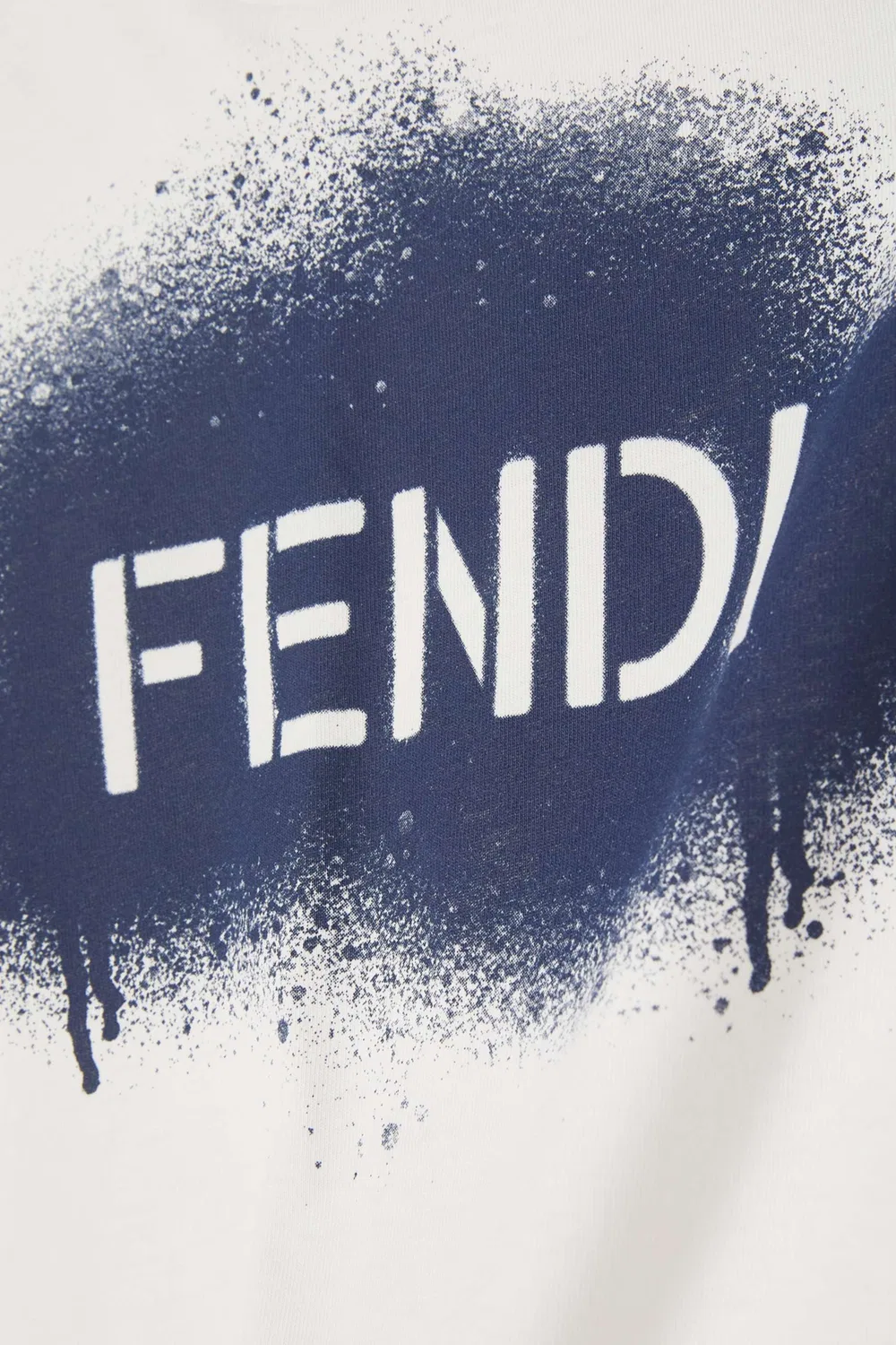 Футболка с принтом-спреем в логотипе Fendi, белый — фото 2
