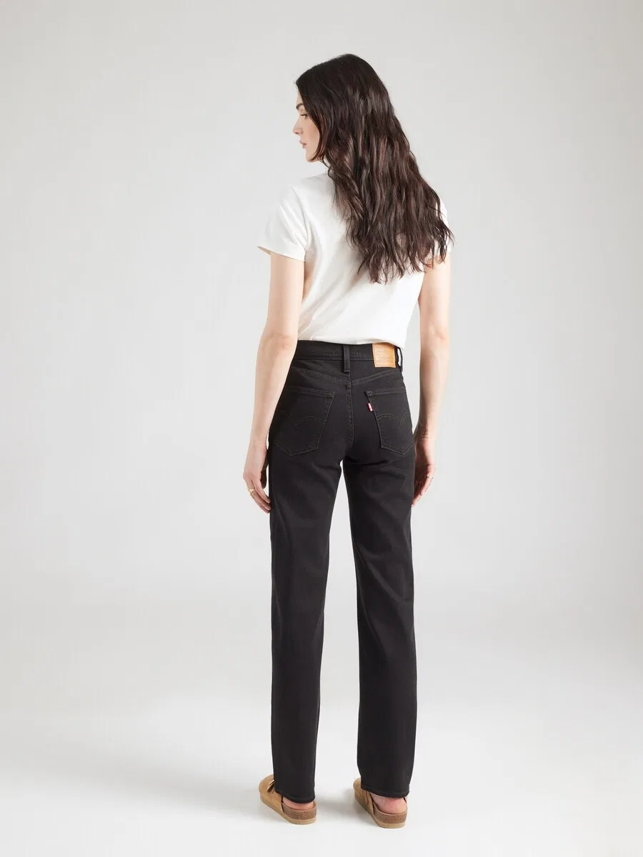 Джинсы LEVI'S Regular '723 HIGH RISE STRAIGHT' из черного денима — фото 4