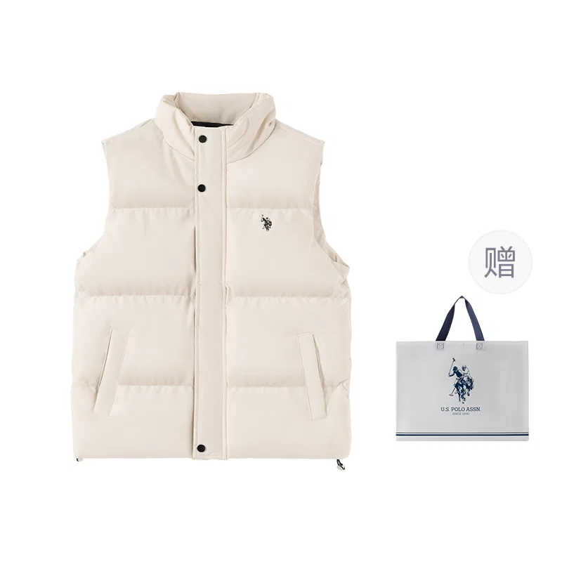 Мужской жилет с воротником-стойкой U.S. POLO ASSN., Цвет Ivory