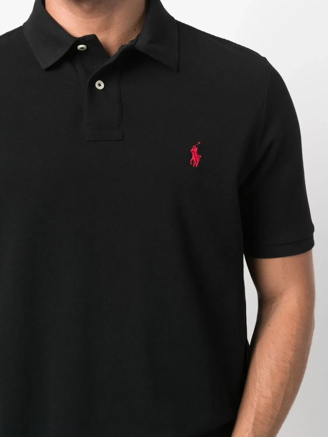 Polo Ralph Lauren Поло с вышитым логотипом, черное — фото 3