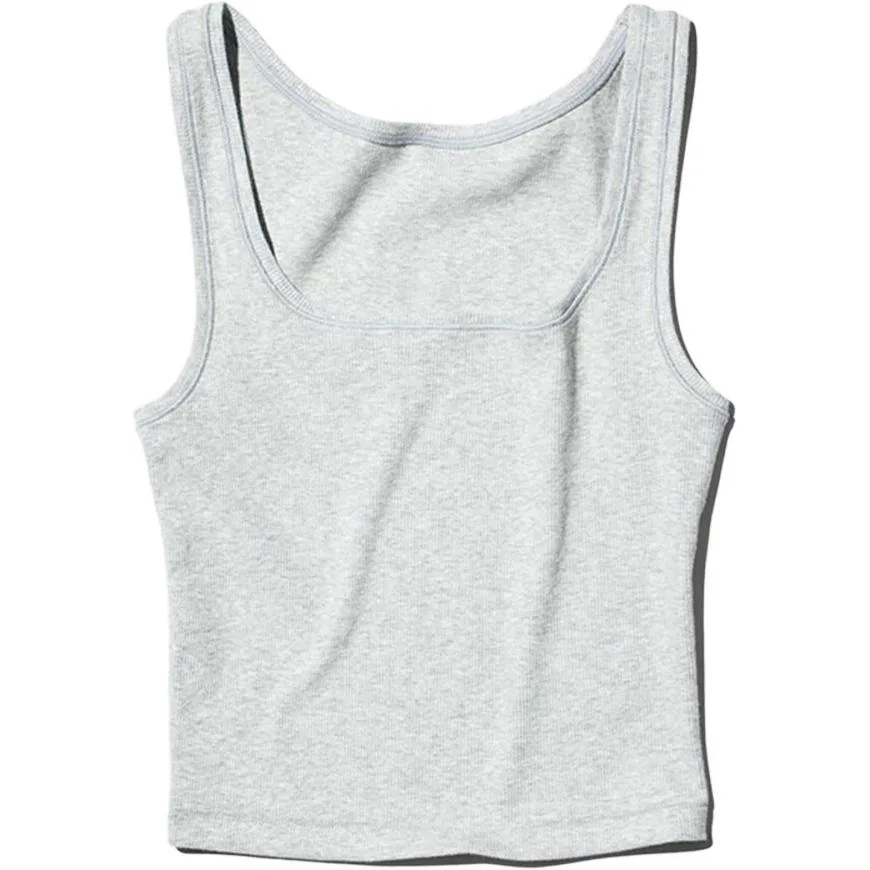 Топ женский с квадратным вырезом, SS26, UNIQLO, Gray