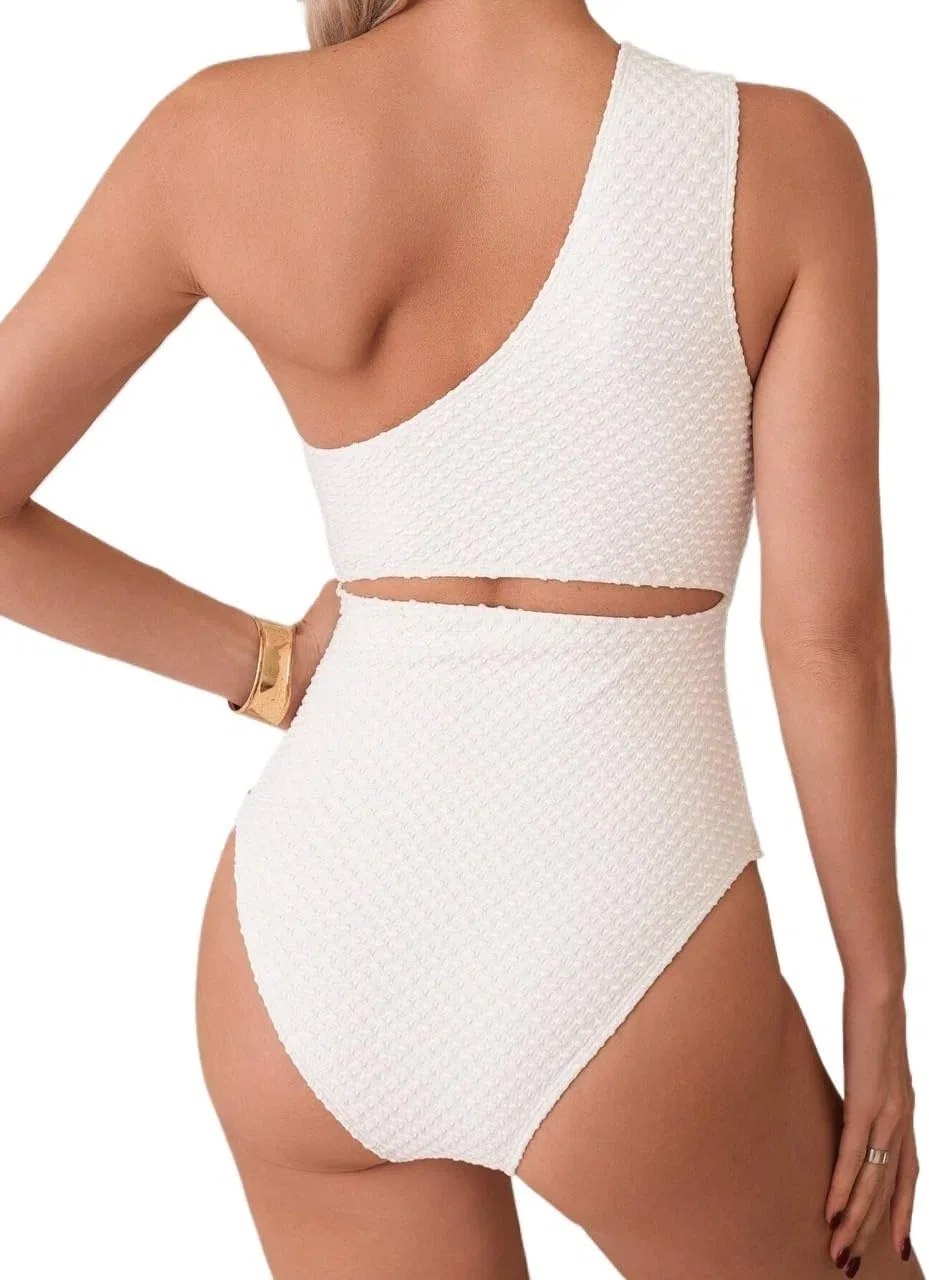 Женский цельный купальник с открытой спиной monokini, White