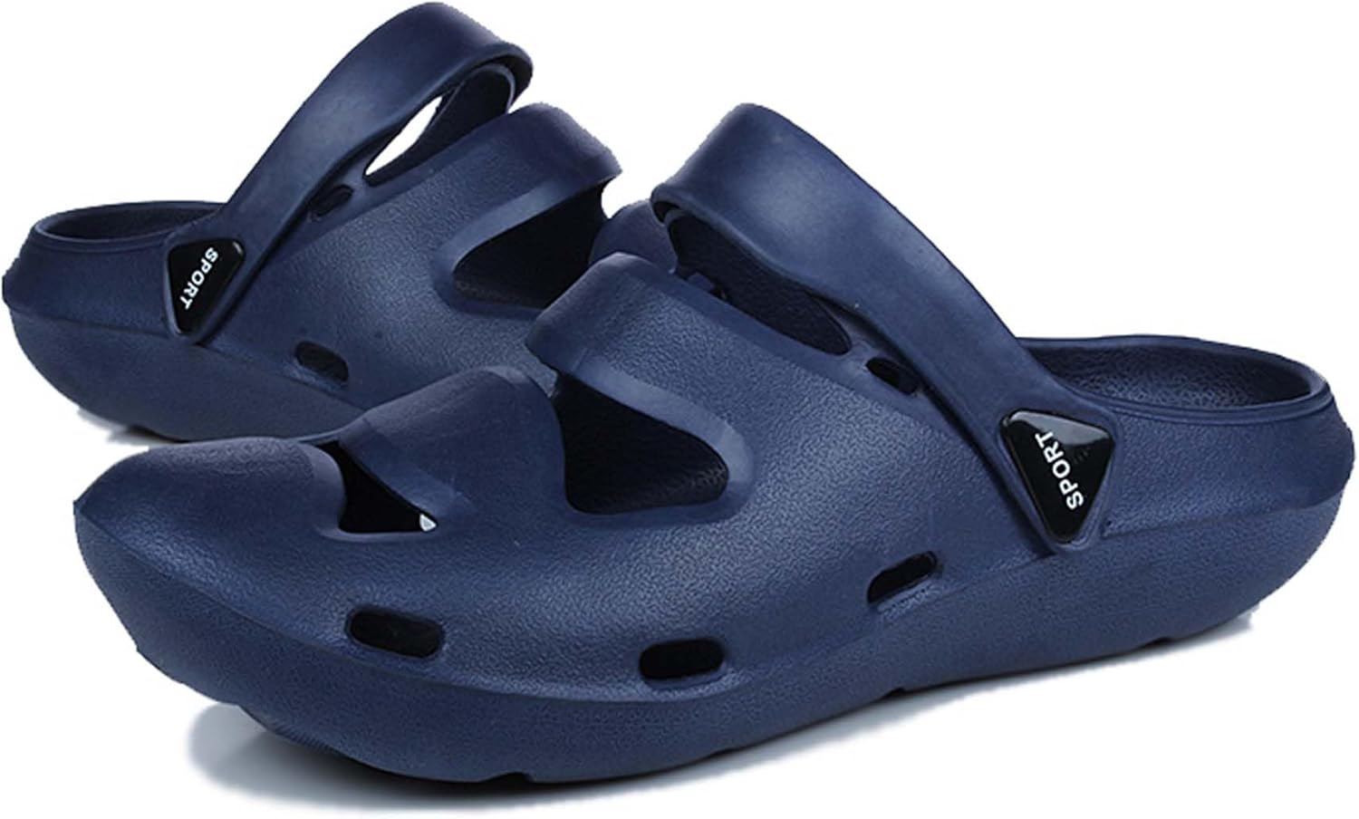 

Мужские легкие садовые туфли с мелким вырезом и широкой колодкой для повседневного использования в помещении и на улице, легко чистятся, классические удобные туфли для плавательного бассейна, обувь для прогулок по пляжу Wurmiuhd, синий