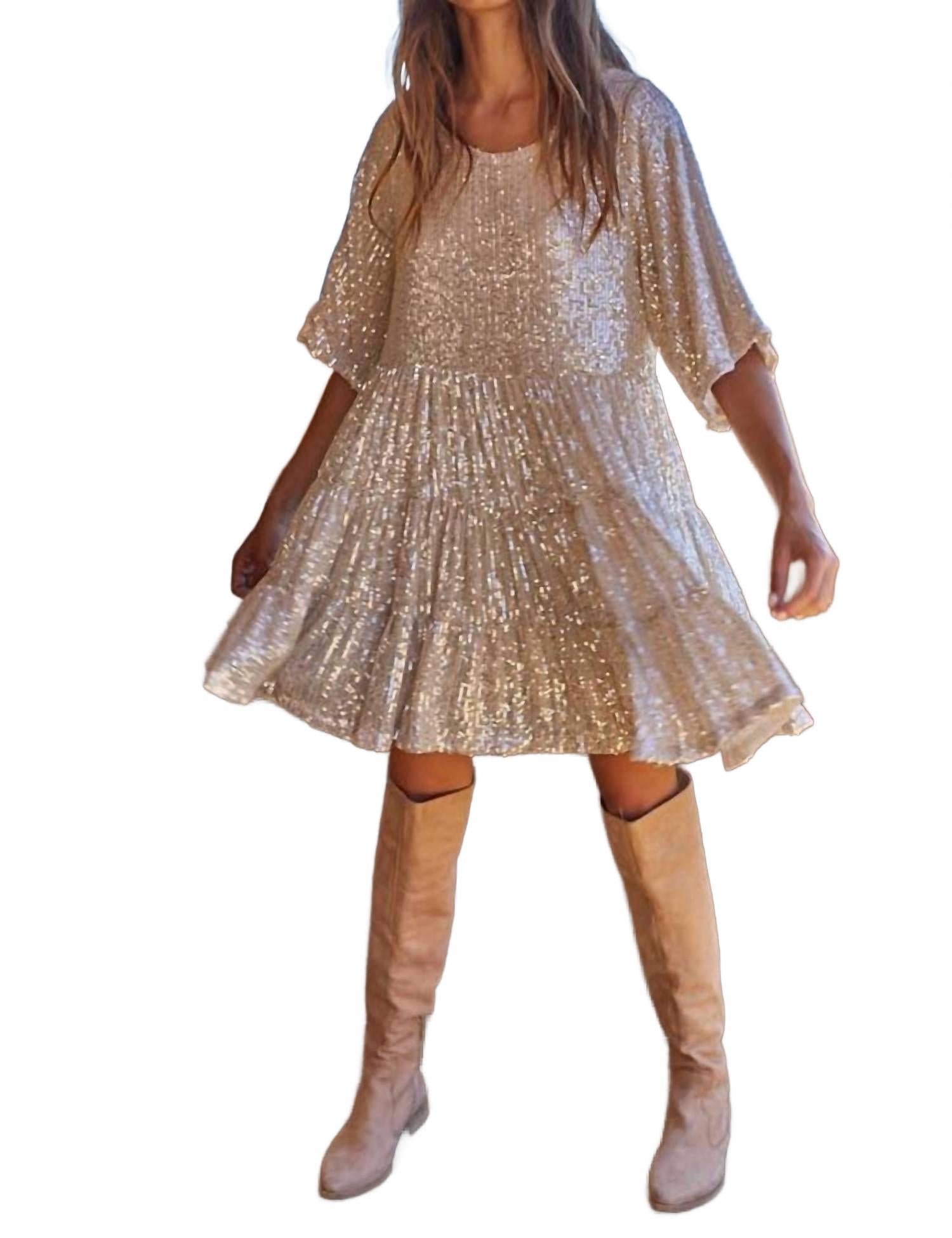 

By Together Блестящее детское платье золотого и серебряного цвета