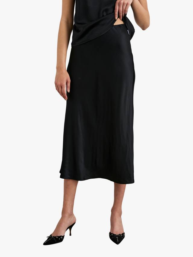 

Аня сатиновая миди-юбка Rails, Black