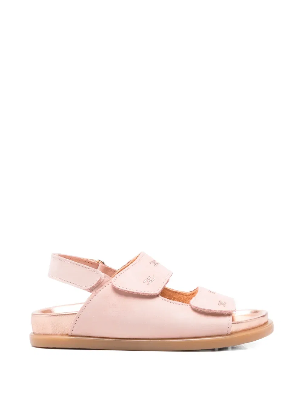 Сандалии с ремешками, украшенными пирсингом Elisabetta Franchi Kids, розовый
