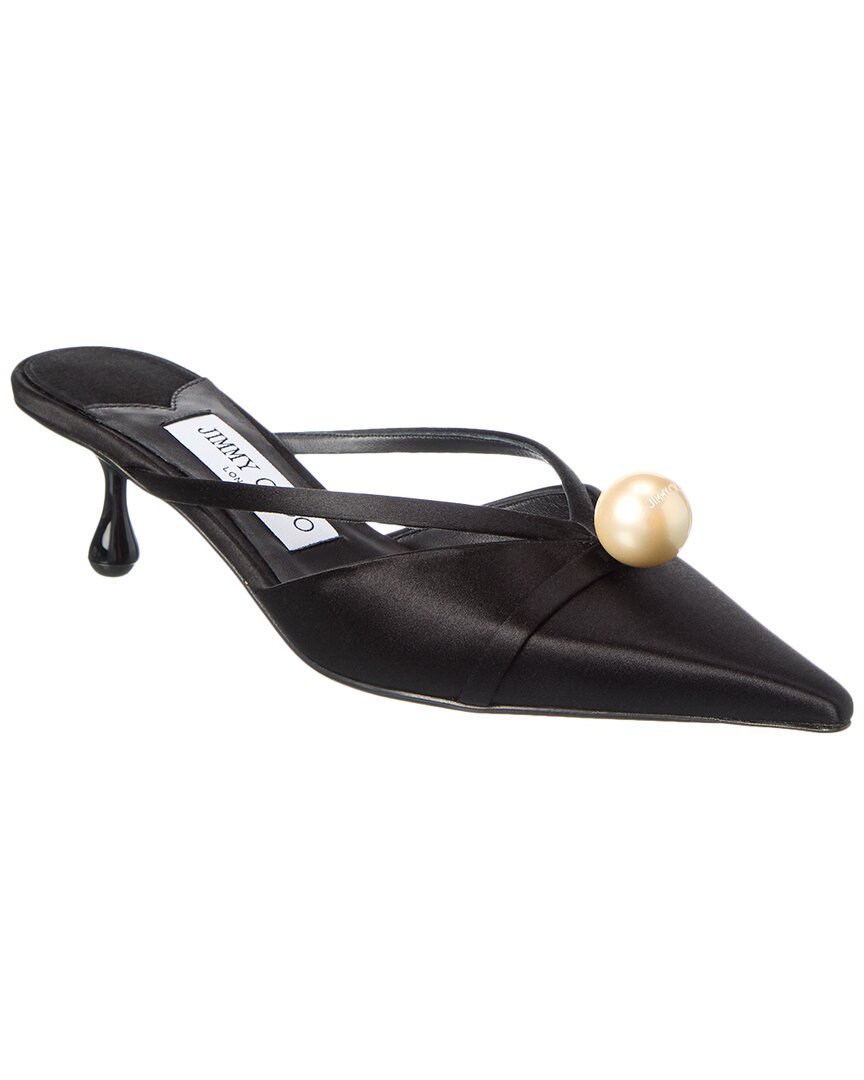 Jimmy Choo Sana 50 Атласные мюли, черный