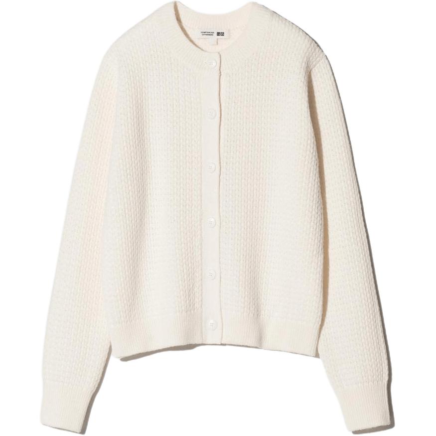 

Comptoir Des Cotonniers Collaboration FW25 вязаный свитер женский UNIQLO, Ecru