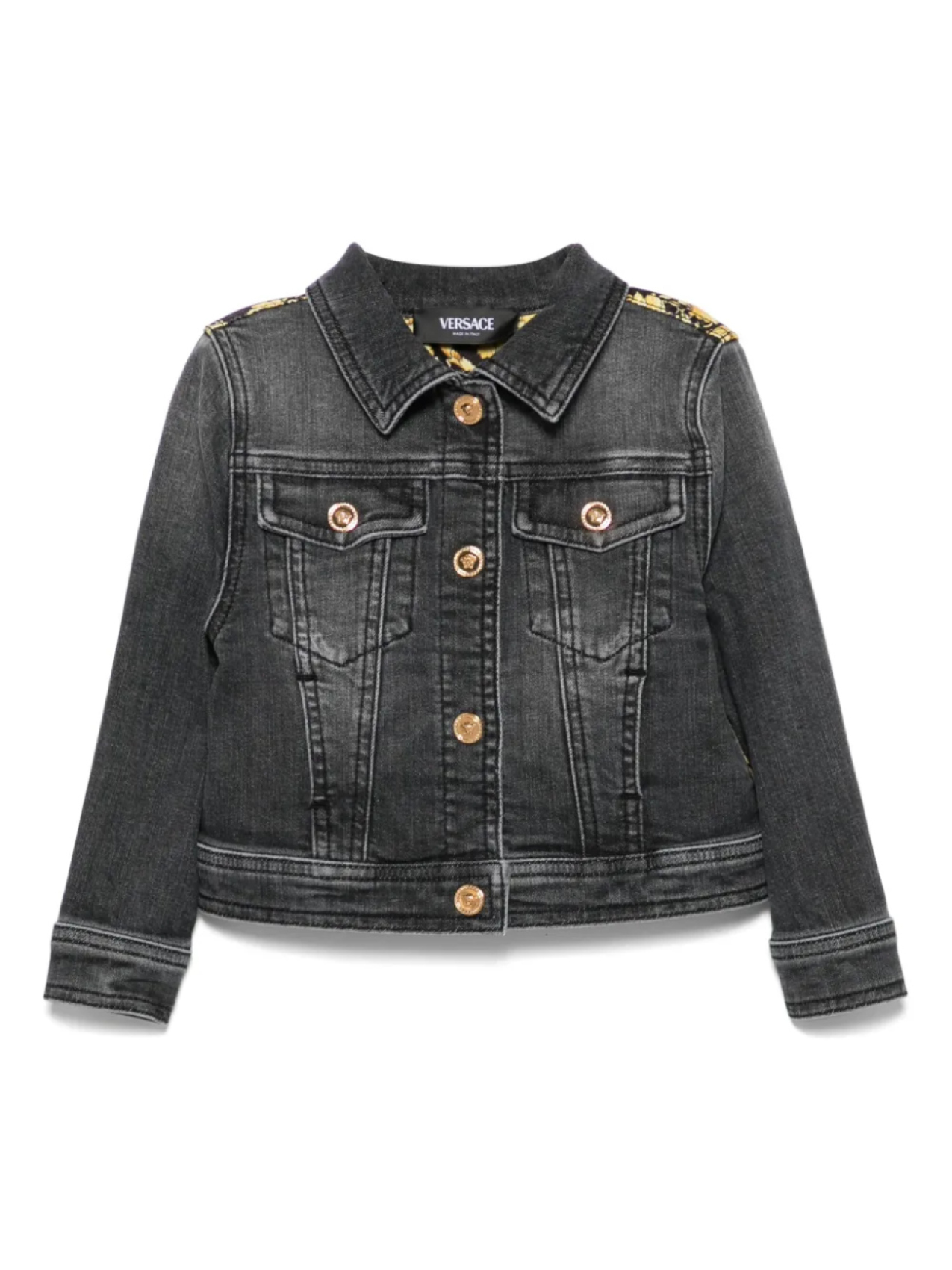 

Versace Kids Джинсовая куртка Barocco, черный