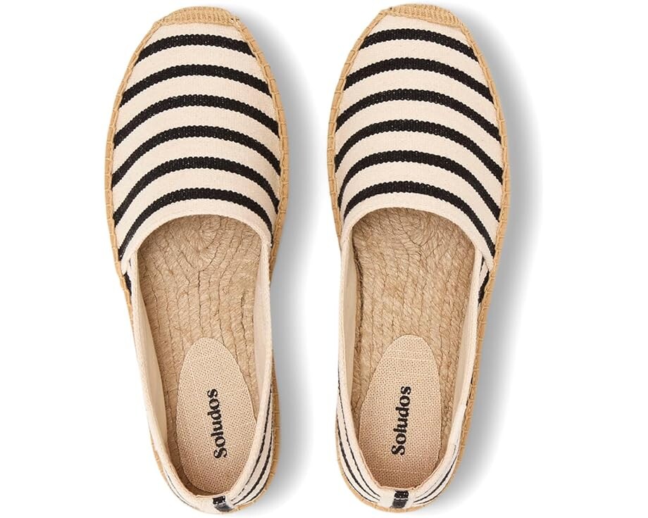 Туфли на плоской подошве Soludos Original Espadrille, цвет Ivory / Black — фото 2