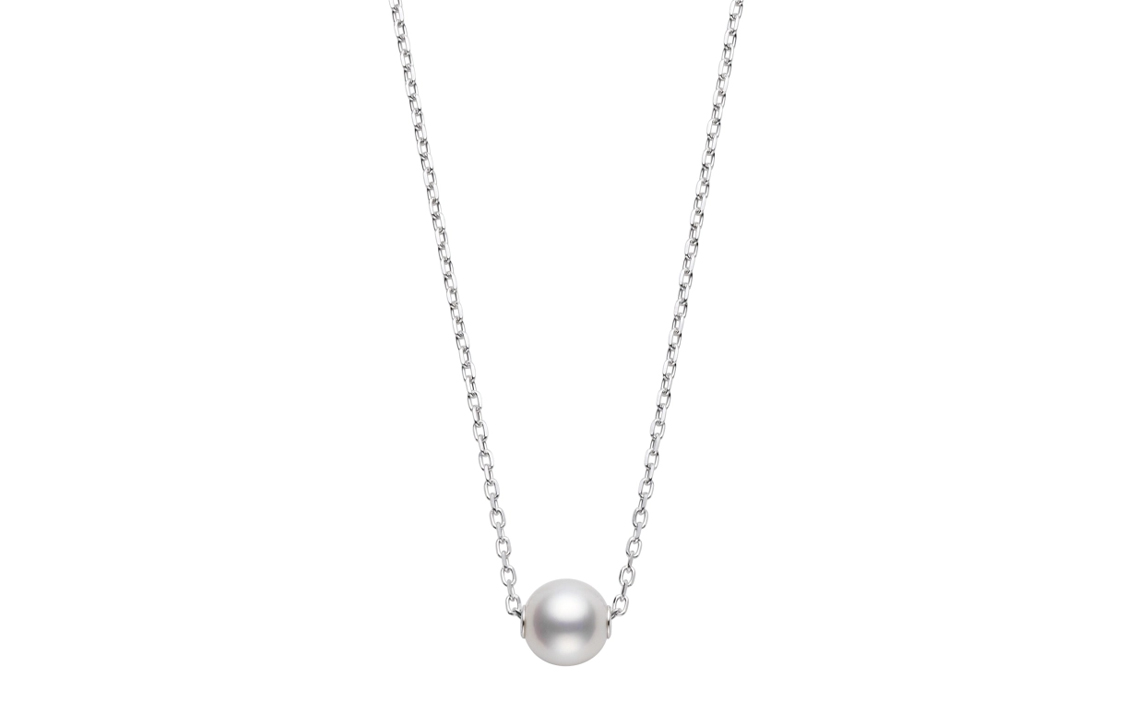 

Mikimoto Женское серебряное колье из белого золота 18 карат с жемчугом Акойя