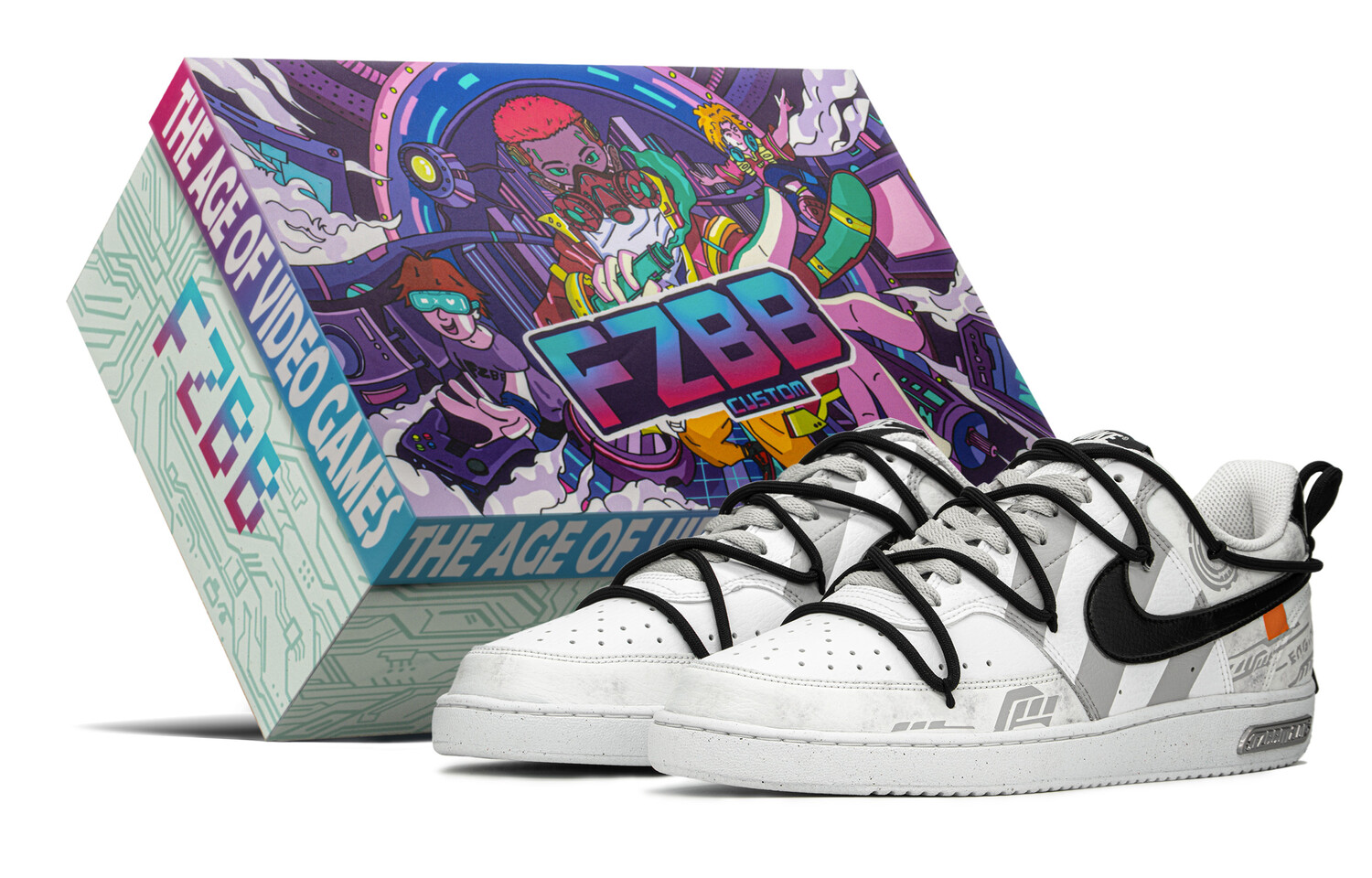 

Кроссовки Nike Court Vision 1 Skateboard Shoes Men Low-Top Black White Gray