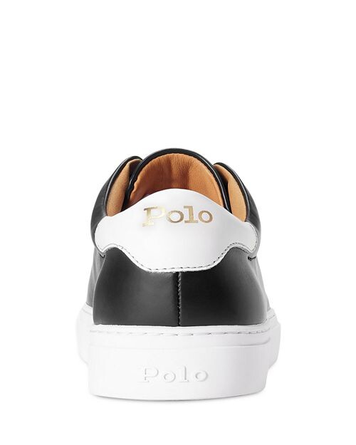 Мужские кожаные кроссовки из Джермейна Polo Ralph Lauren, цвет Black — фото 3