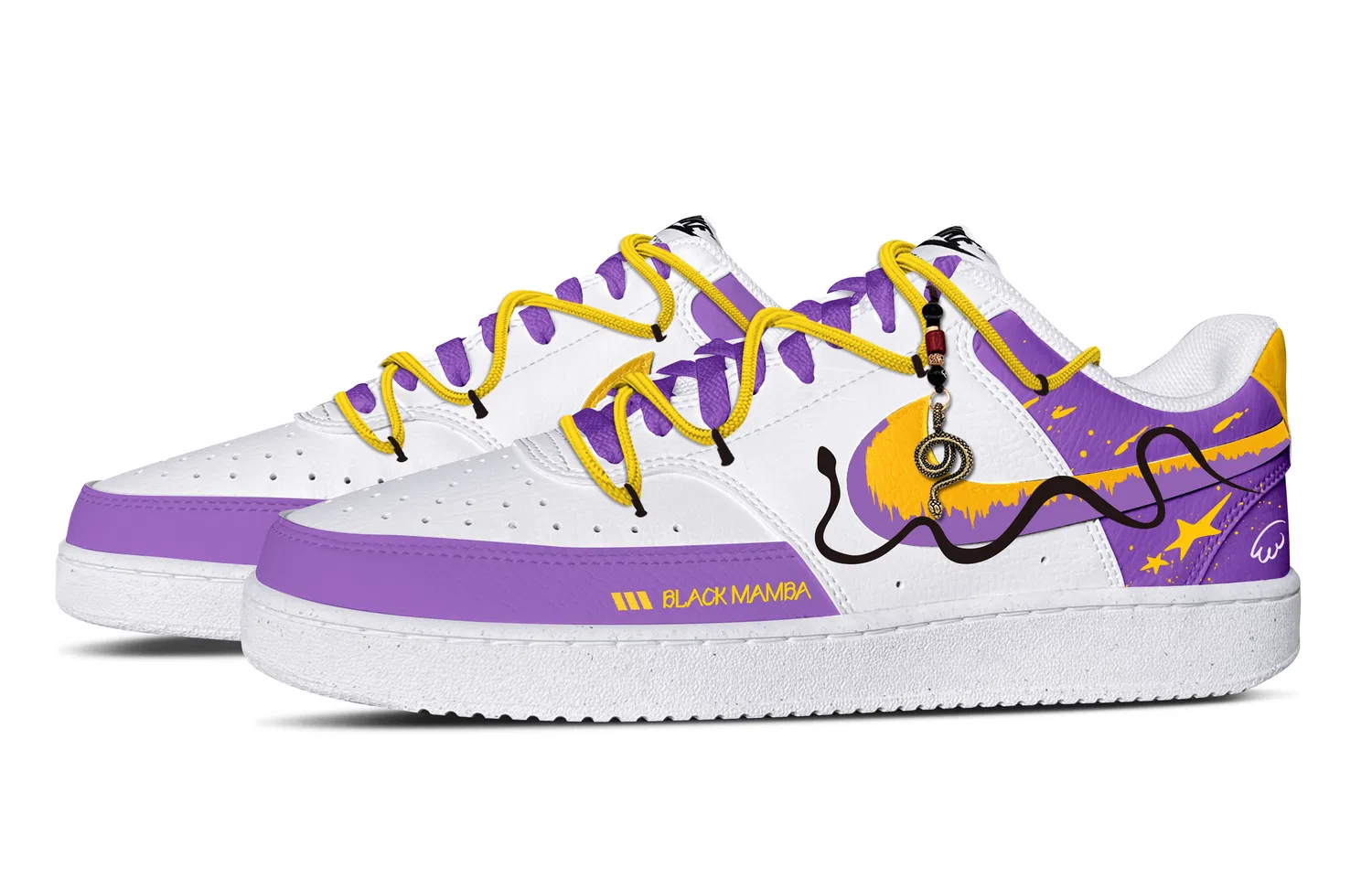 Кроссовки баскетбольные Nike Court Vision Low Purple Gold — фото 4