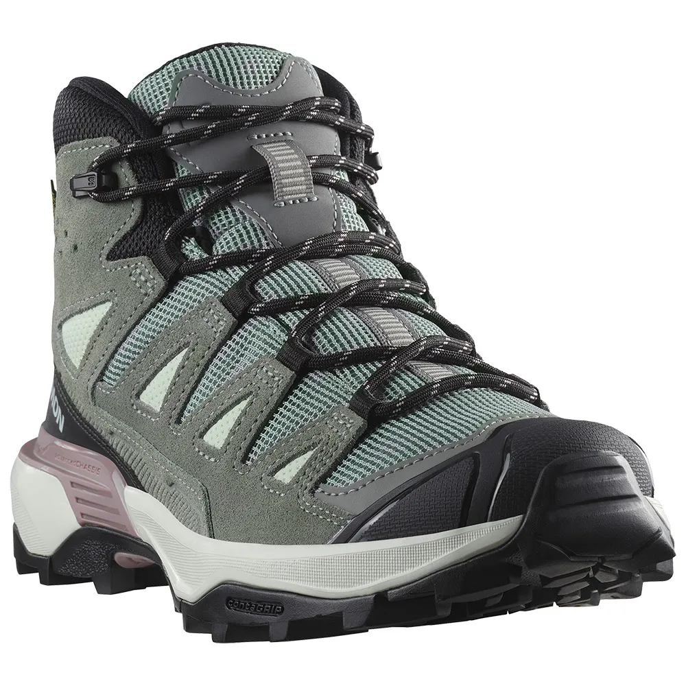 Походные ботинки женские Salomon X Ultra 360 Goretex комбинированные, серо-зеленый — фото 4