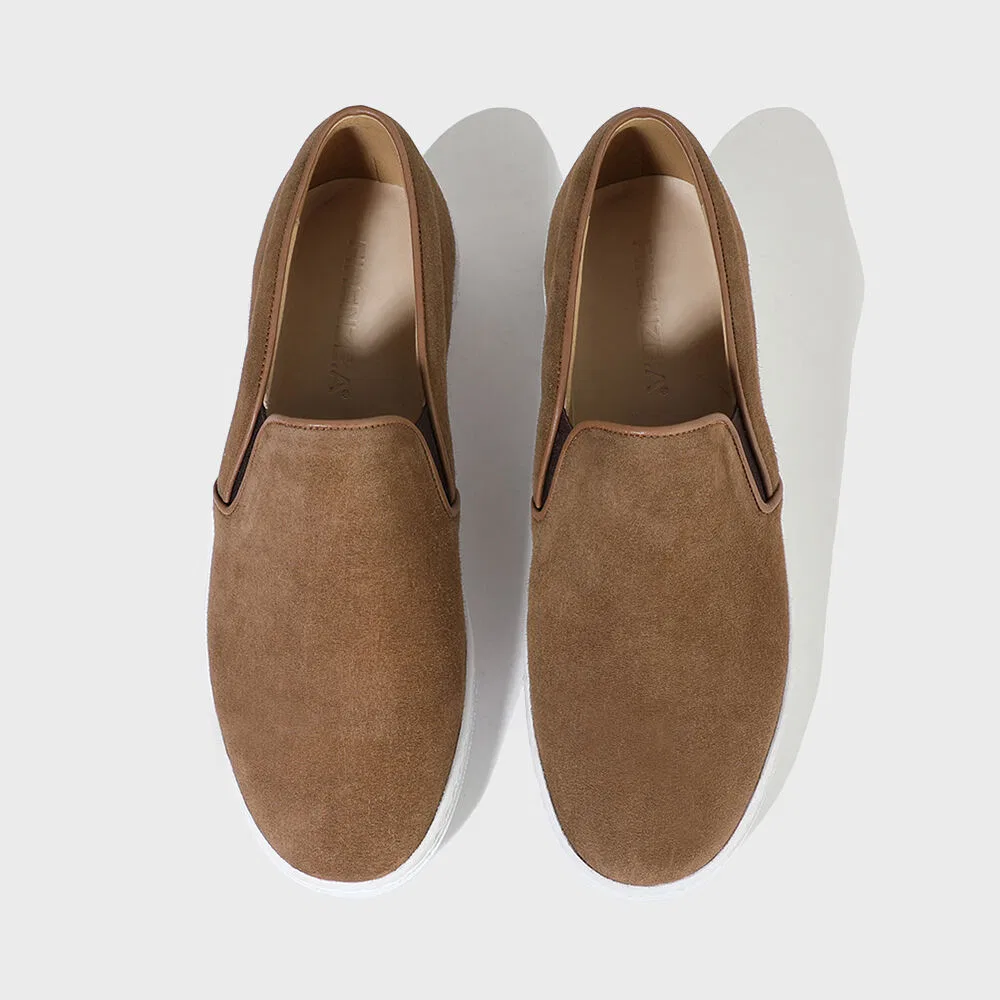 Мужские замшевые слипоны стандартного дизайна Mid Brown от Firenze.A