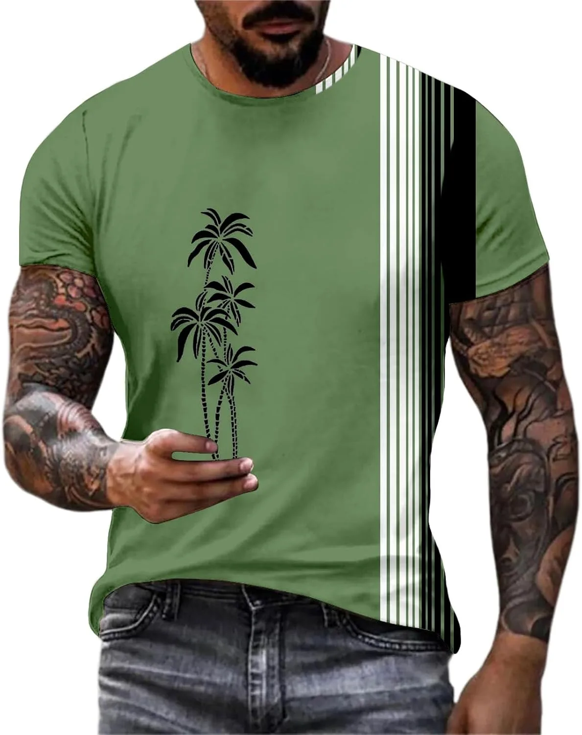 

Мужская футболка с тропическим принтом Moisture Wicking