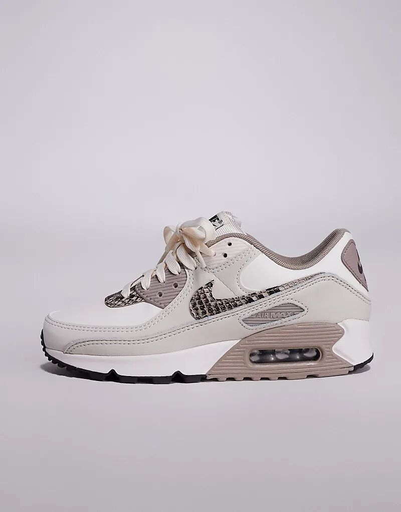 Кроссовки Nike Air Max Snakeskin 90 белого и коричневого цветов — фото 2