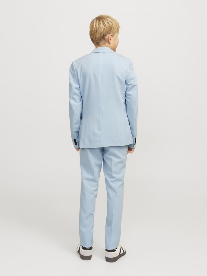 JACK & JONES Junior Однобортный блейзер из шамбре синего цвета — фото 3
