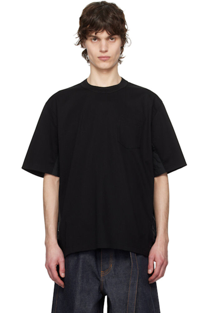

Черная футболка из хлопкового джерси sacai