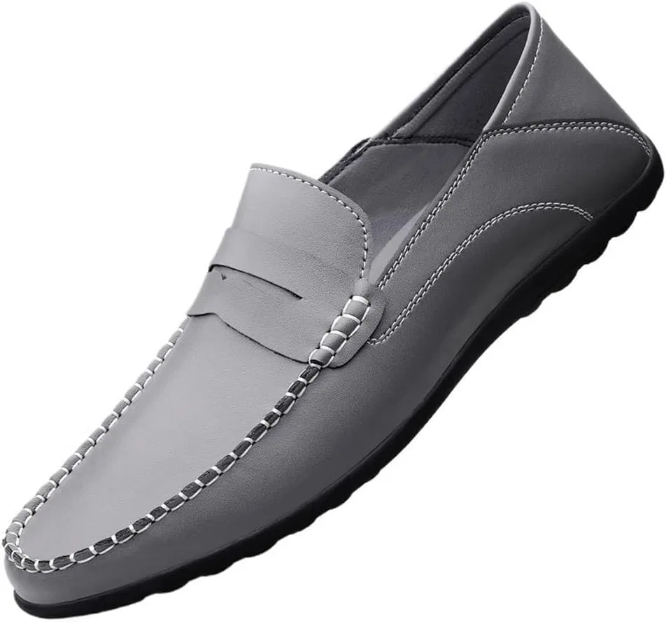 Лоферы кожаные Mens Casual Loafers, серый DHFIRUFSHLO